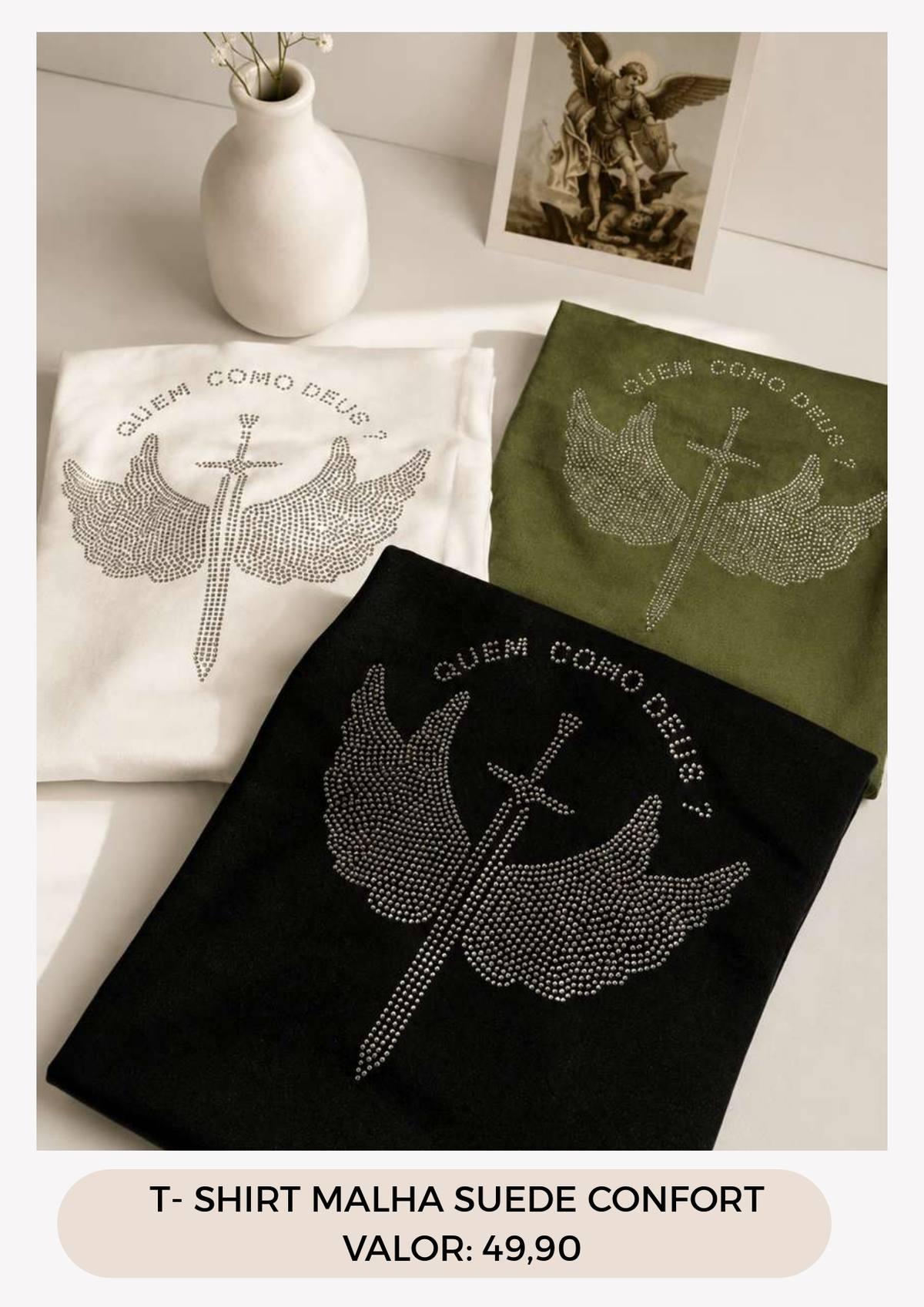 T-SHIRT SÃO MIGUEL C/STRASS